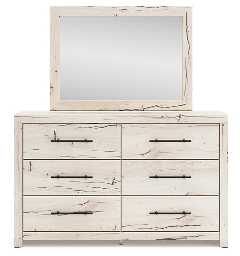 Lawroy King Panel Headboard with Mirrored Dresser