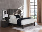 Fraluna King Panel Bed with Mirrored Dresser and Nightstand