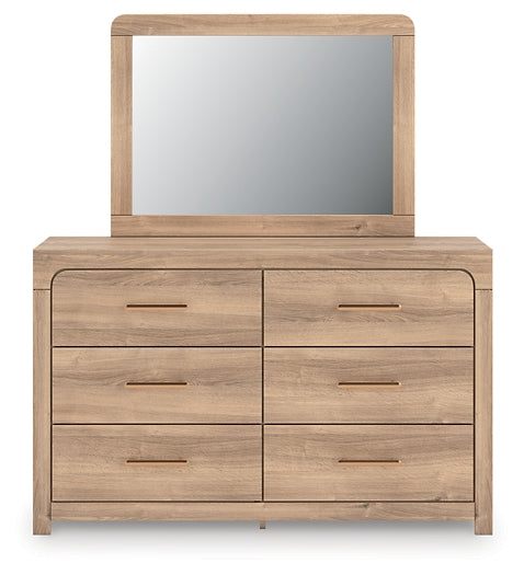 Kinlanni King Upholstered Platform Bed, Dresser, Mirror and Nightstand
