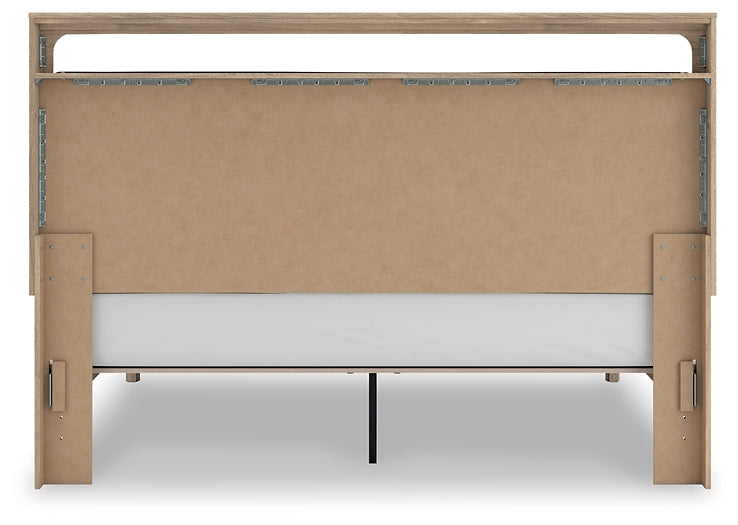 Kinlanni King Upholstered Platform Bed, Dresser, Mirror and Nightstand