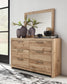 Hyanna King Panel Bed, Dresser, Mirror, Chest and Nightstand