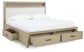 Calmoro California King Bookcase Bed with Mirrored Dresser and Nightstand