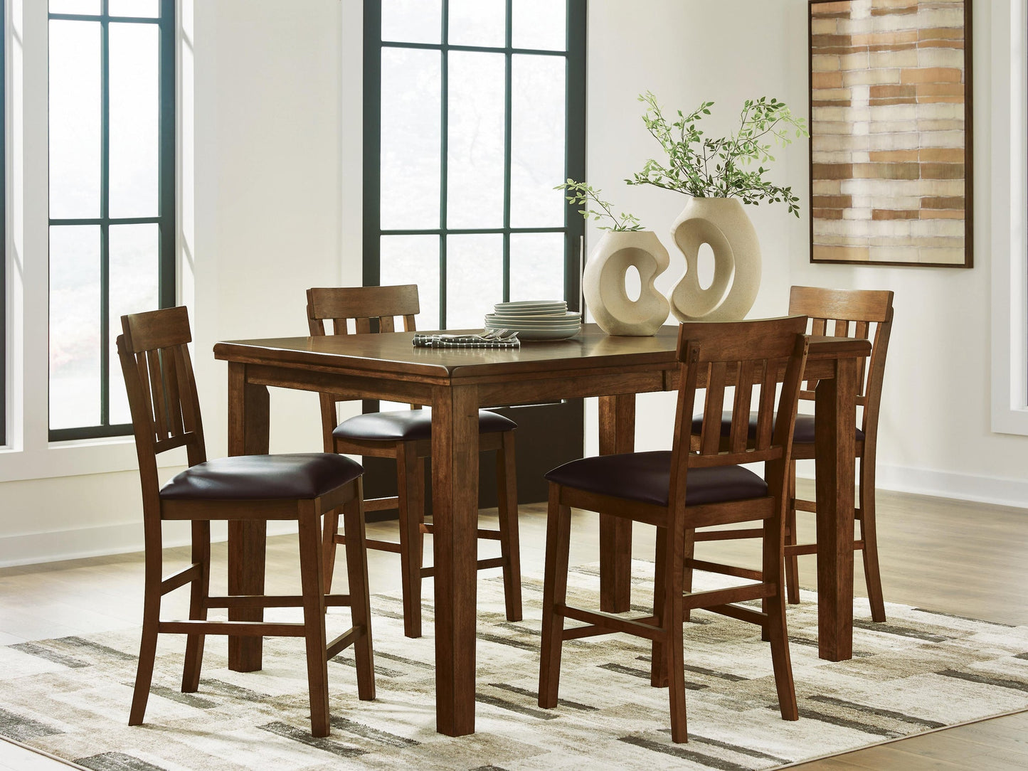 Ralene Counter Height Dining Table and 4 Barstools