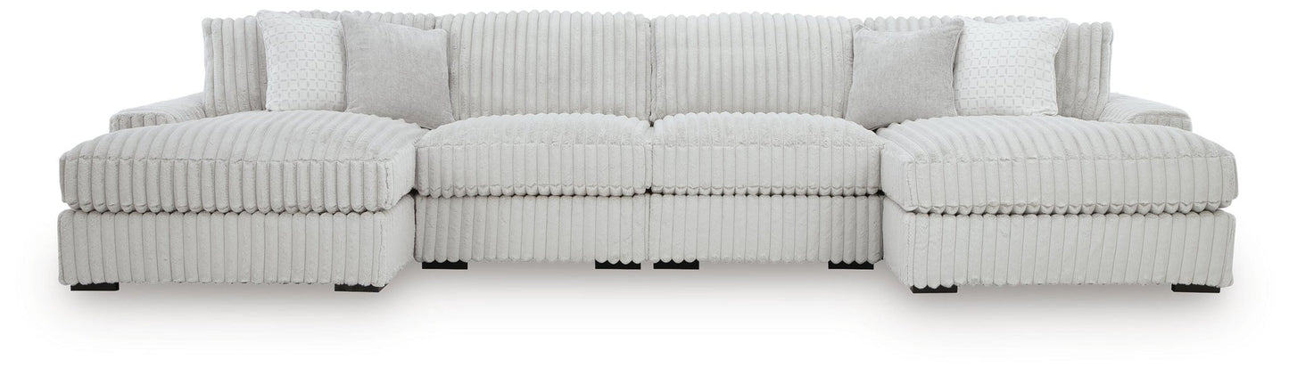 Stupendous 4-Piece Sectional with Double Chaise