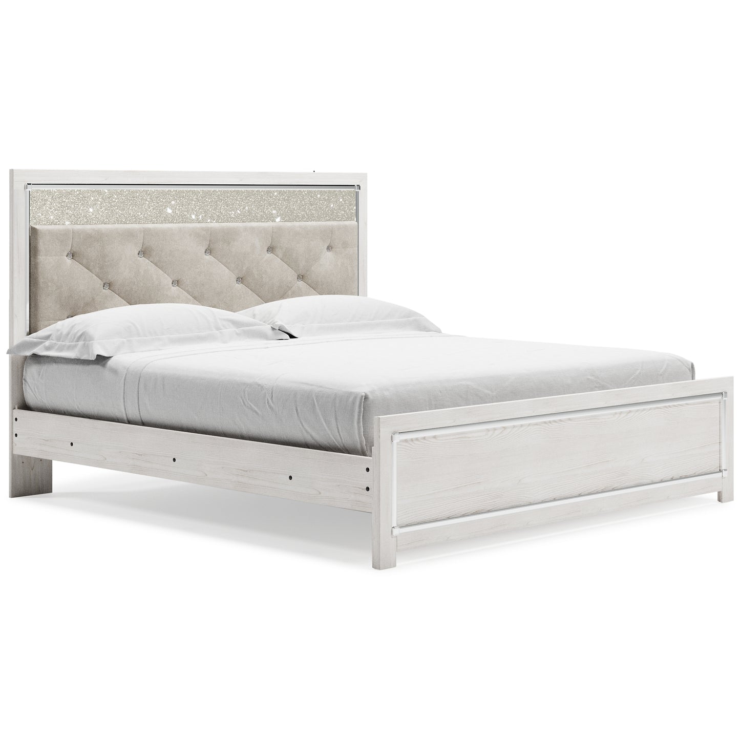 Altyra King Panel Bed with Mirrored Dresser