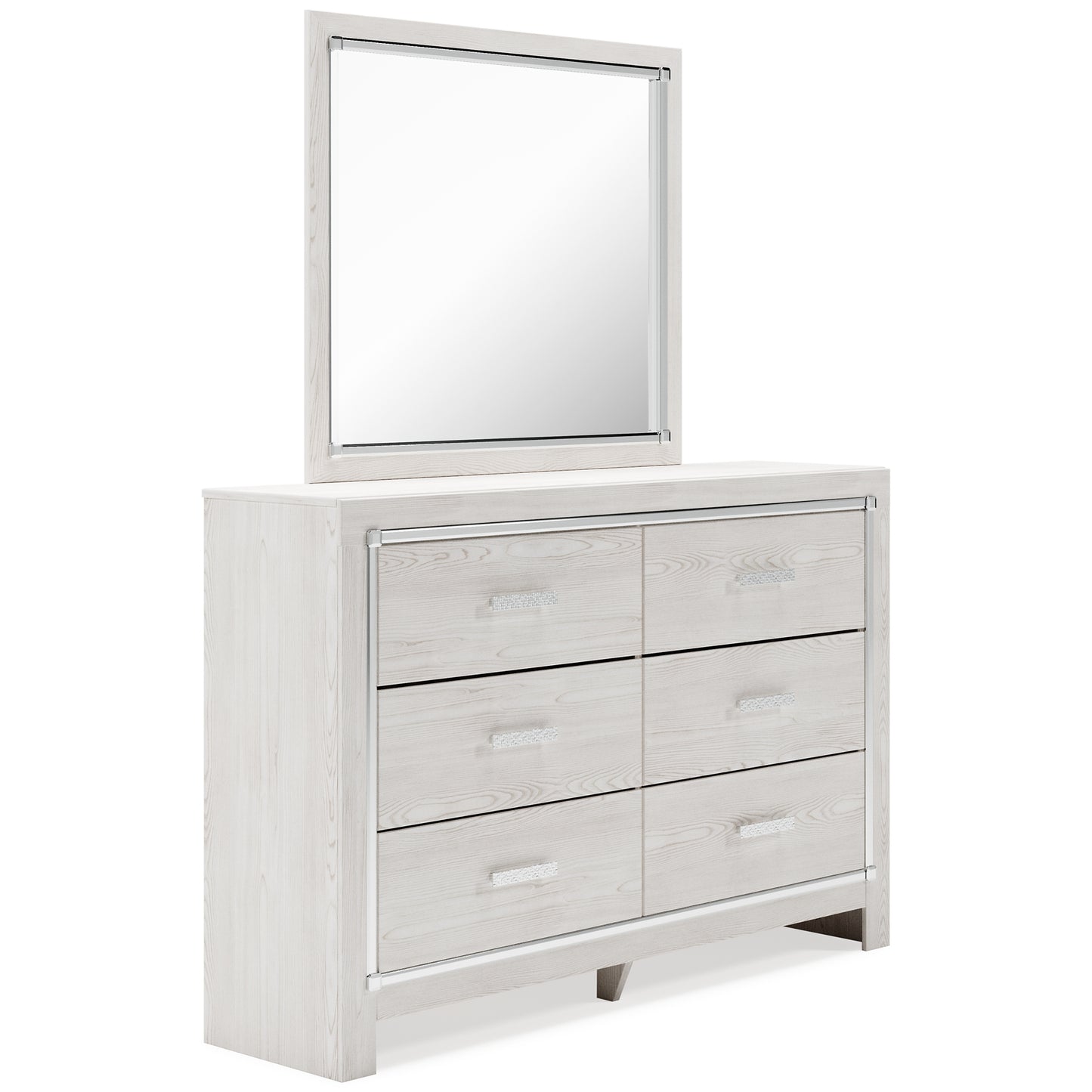 Altyra Queen Panel Headboard with Mirrored Dresser, Chest and Nightstand