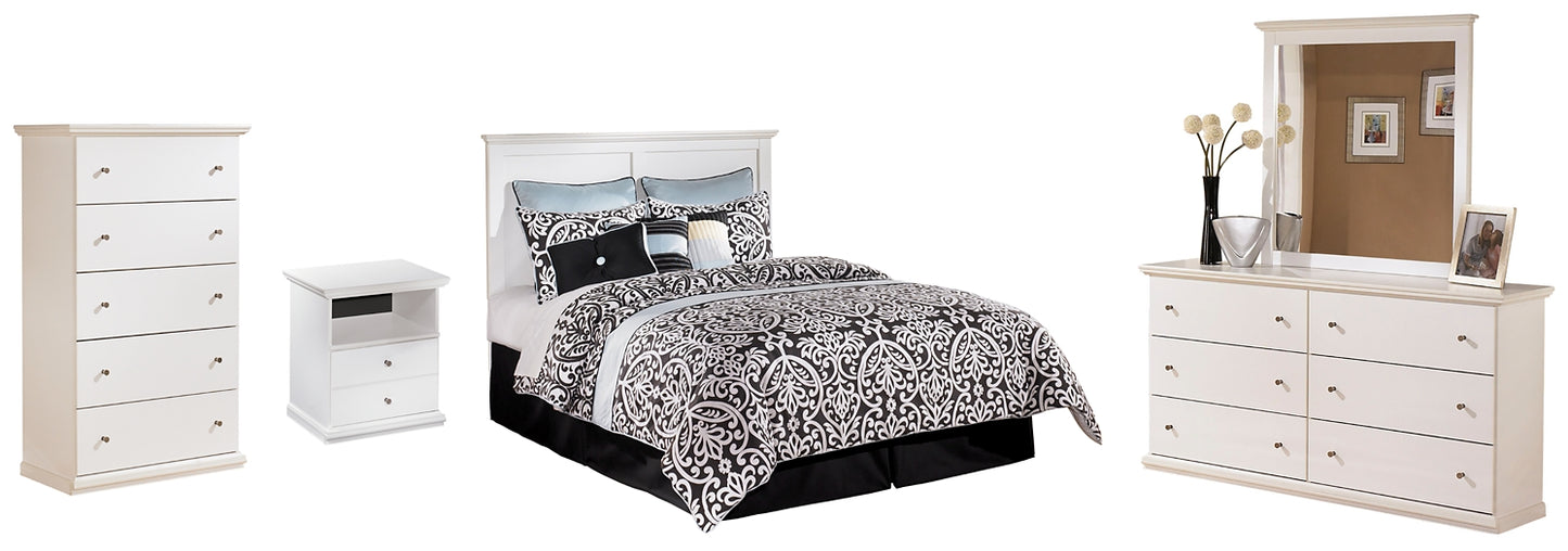 Bostwick Shoals Queen/Full Panel Headboard with Mirrored Dresser, Chest and Nightstand