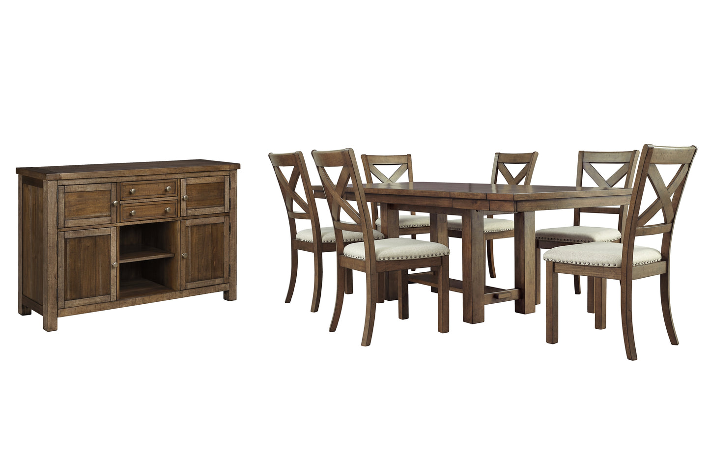 Moriville Dining Table and 6 Chairs with Storage