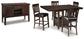 Haddigan Counter Height Dining Table and 4 Barstools with Storage