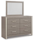 Surancha Queen/Full Panel Headboard with Mirrored Dresser and Chest