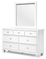 Fortman King Panel Bed with Mirrored Dresser and Nightstand