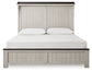 Darborn California King Panel Bed with Mirrored Dresser and 2 Nightstands